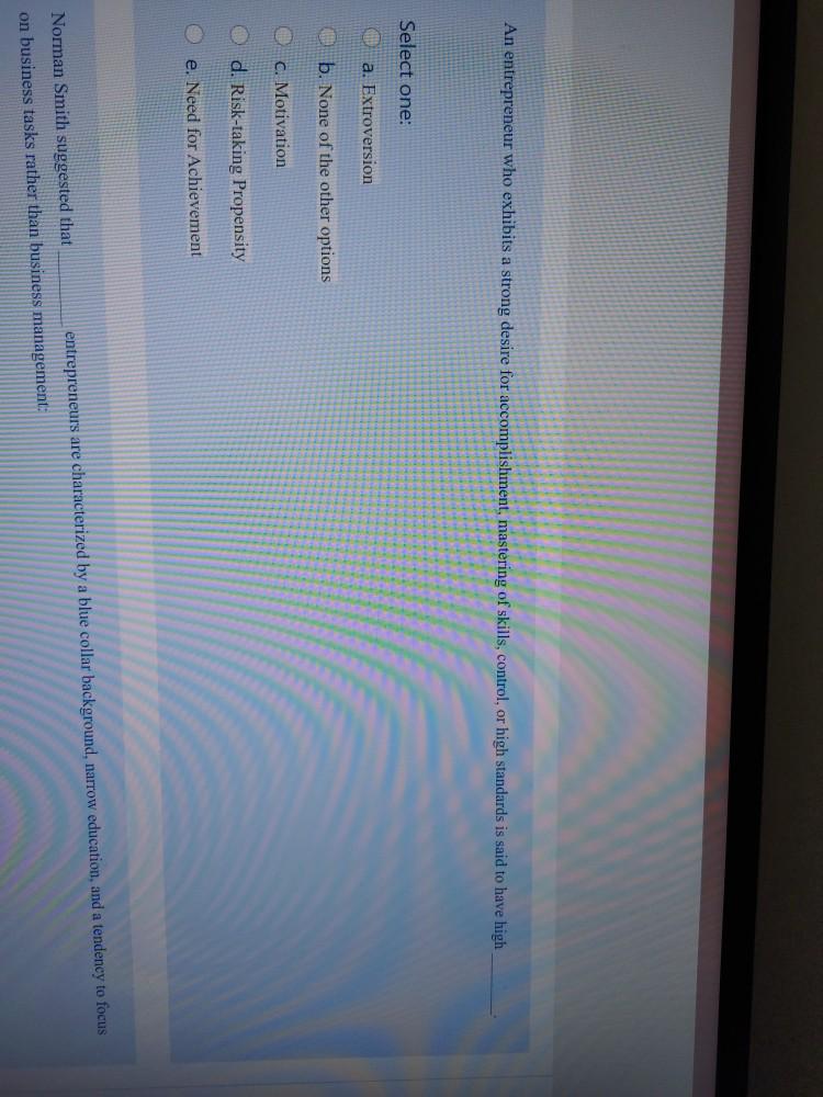 An entrepreneur who exhibits a strong desire for