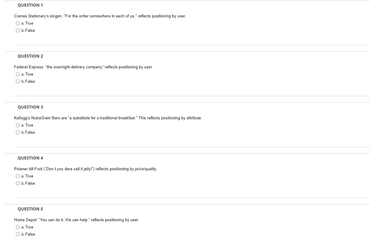 QUESTION 1 Cranes Stationery's slogan, 