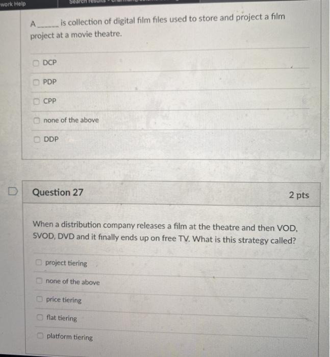 work Help A is collection of digital film files