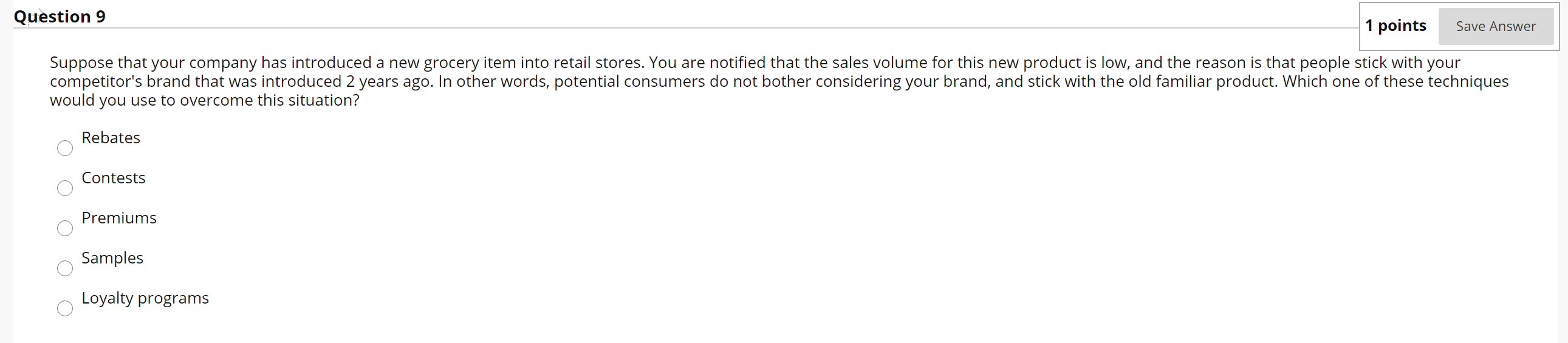 Question 9 1 points Save Answer Suppose that your