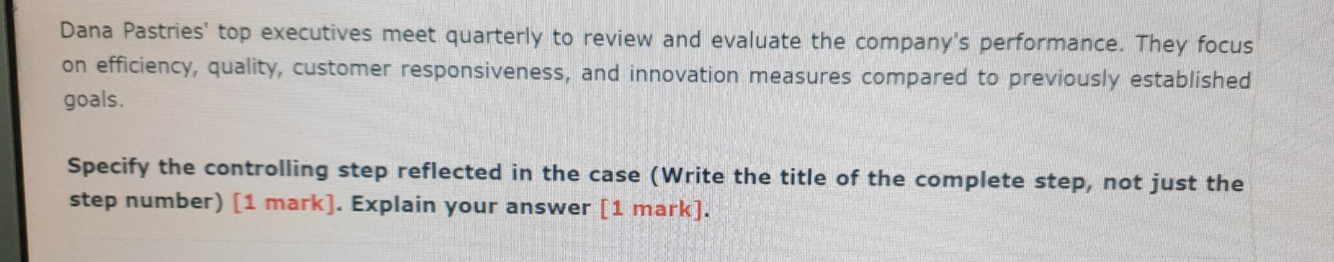 Dana Pastries' top executives meet quarterly to