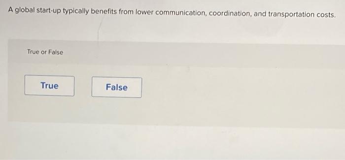 A global start-up typically benefits from lower