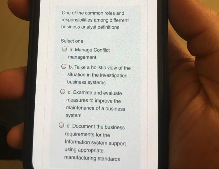 One of the common roles and responsibilities