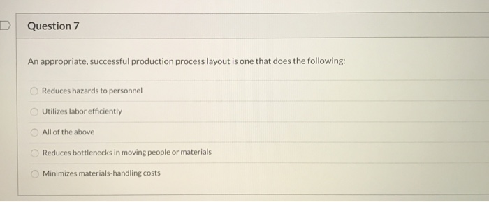 Question 7 An appropriate, successful production