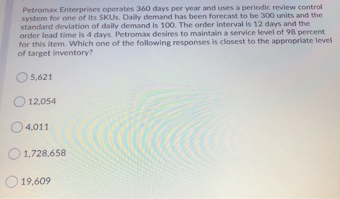 Petromax Enterprises operates 360 days per year