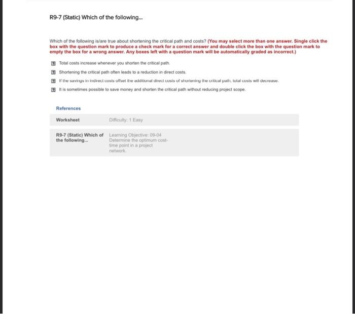 please also explain the reason R9-7 (Static)