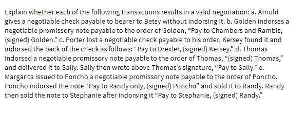 Explain whether each of the following