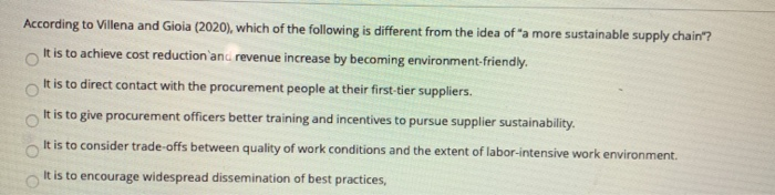 According to Villena and Gioia (2020), which of