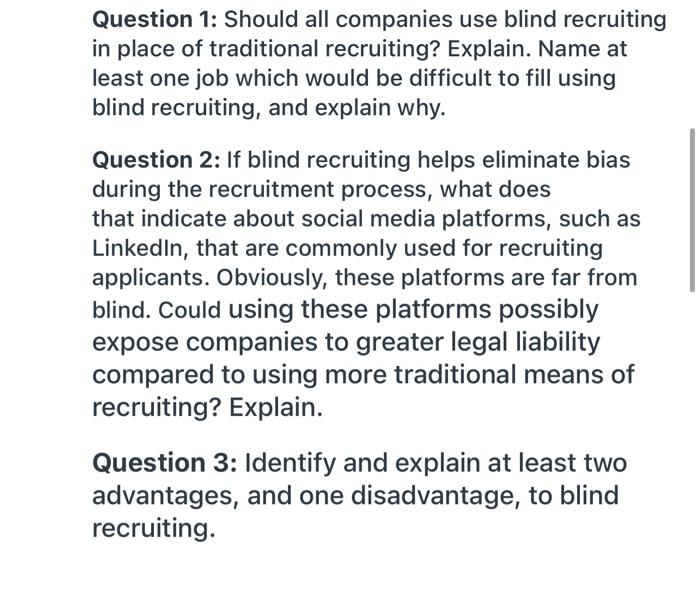 Chapter 12 Discussion: Diversity--Blind