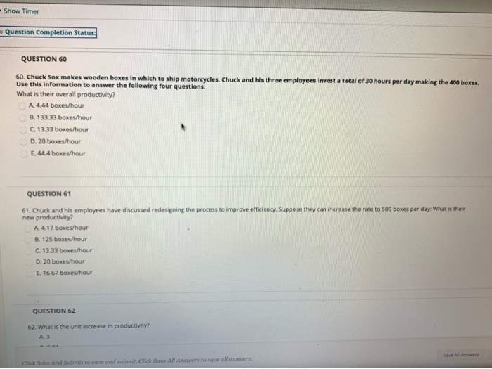 - Show Timer Question Completion Status QUESTION