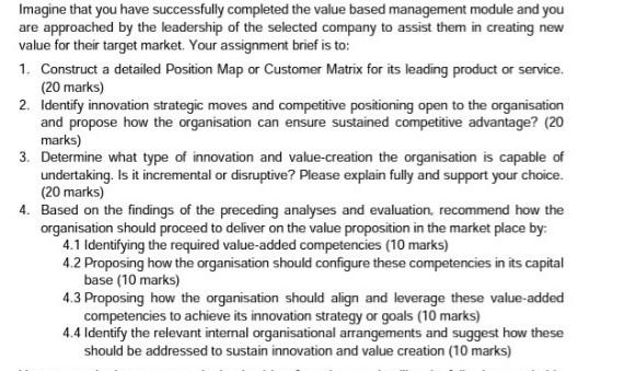 Imagine that you have successfully completed the