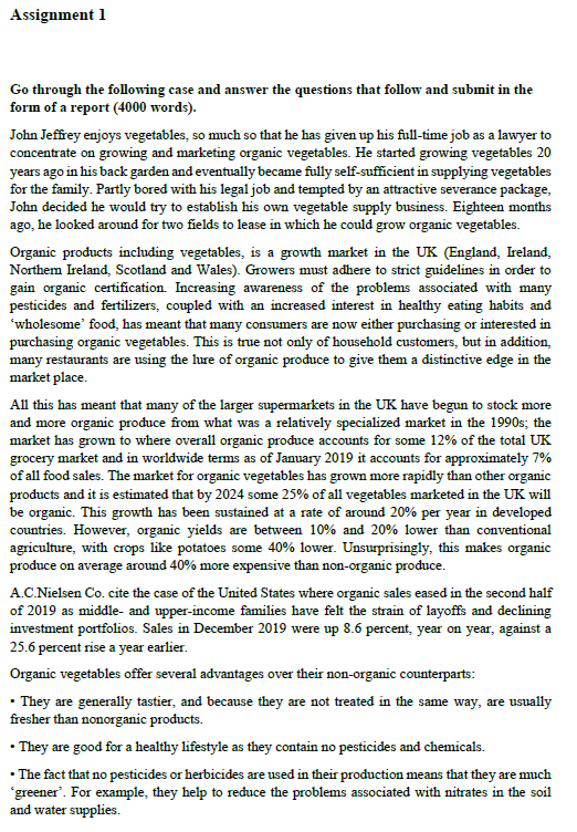 Assignment 1 Go through the following case and