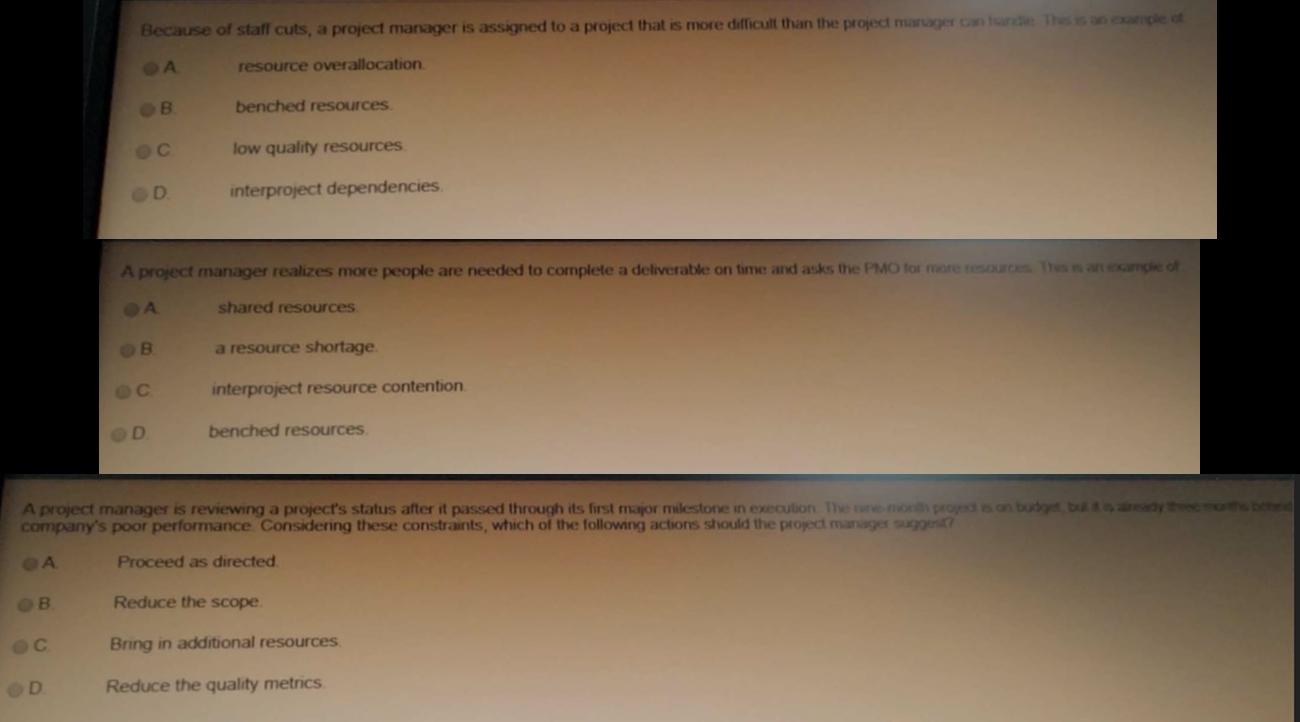 Because of stall cuts, a project manager is