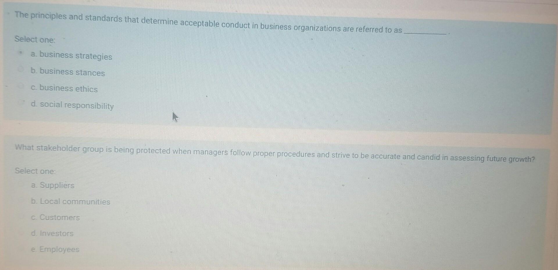 The principles and standards that determine