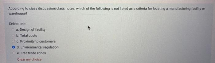 According to class discussion/class notes, which