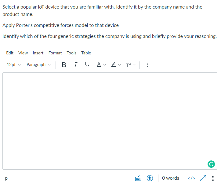 Select a popular loT device that you are familiar