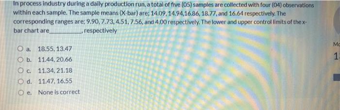 In process industry during a daily production