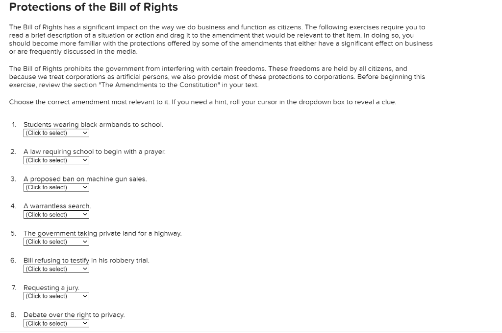 The Bill of Rights has a significant impact on