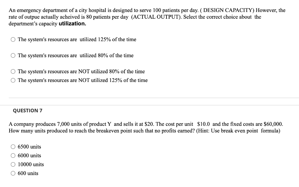 An emergency department of a city hospital is