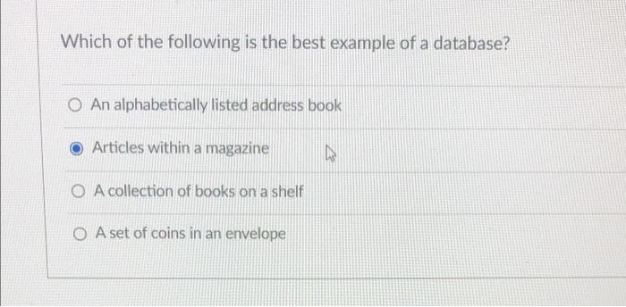 Which of the following the best example of a