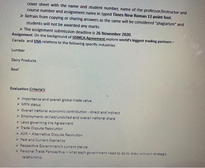 Time Deadline: 26 November 2020 Total Weightage: