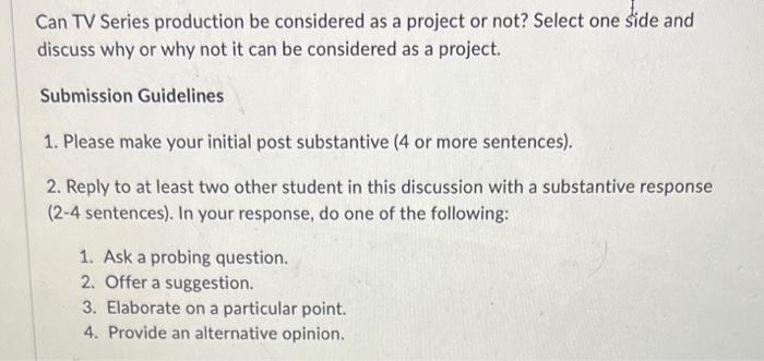 Can TV Series production be considered as a