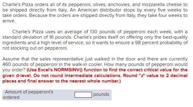 Please explain how you got this answer Charlie's