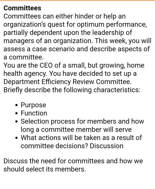 references included Committees Committees can