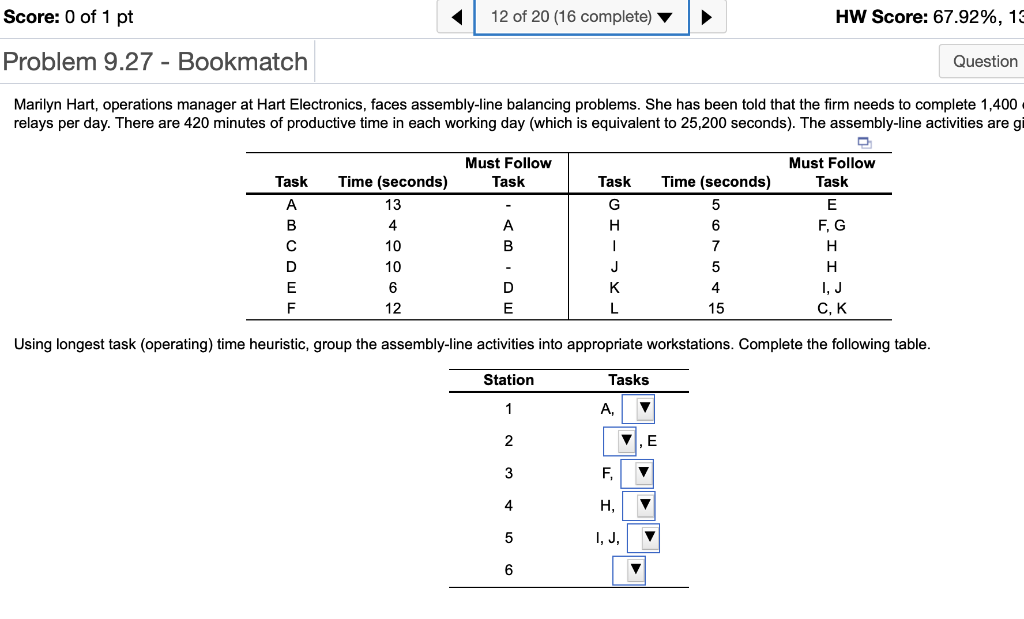 Score: 0 of 1 pt 12 of 20 (16 complete) HW Score: