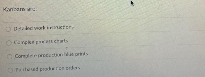 Kanbans are: Detailed work instructions Complex