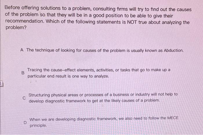 Before offering solutions to a problem,