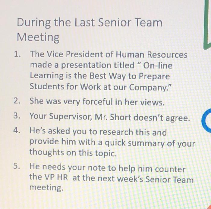 Informational and Analytical Report Assignment: