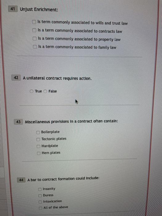 41 Unjust Enrichment: is term commonly associated