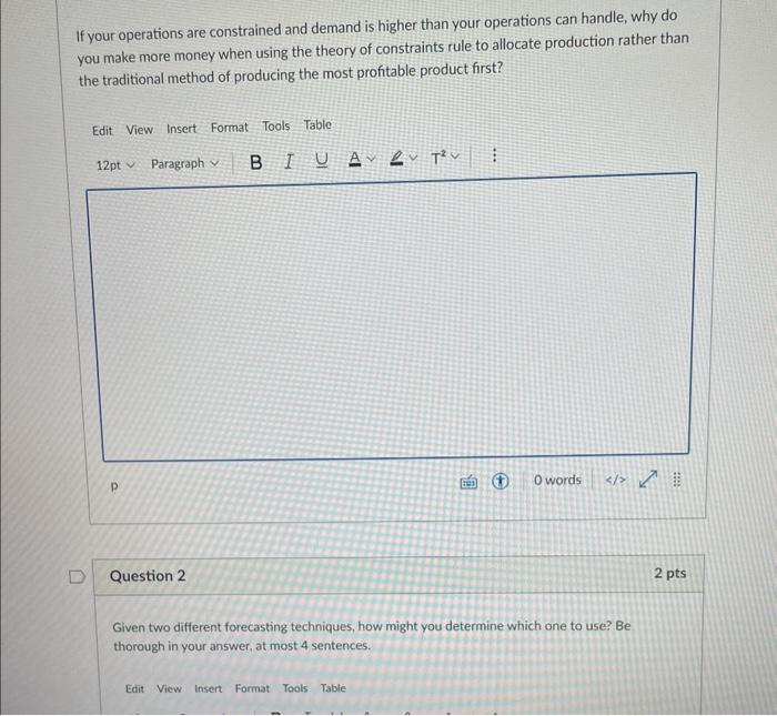 If your operations are constrained and demand is
