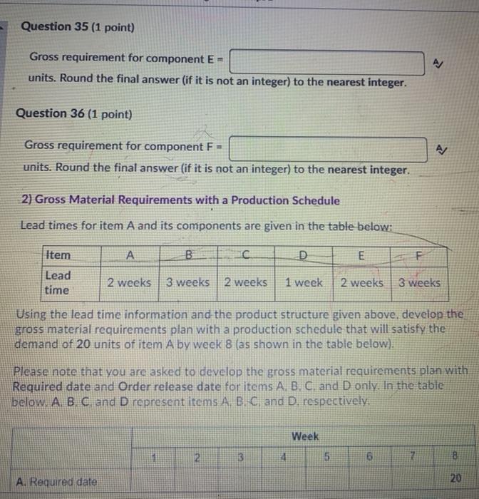 (Chapter 14) Gross Material Requirements Plan The