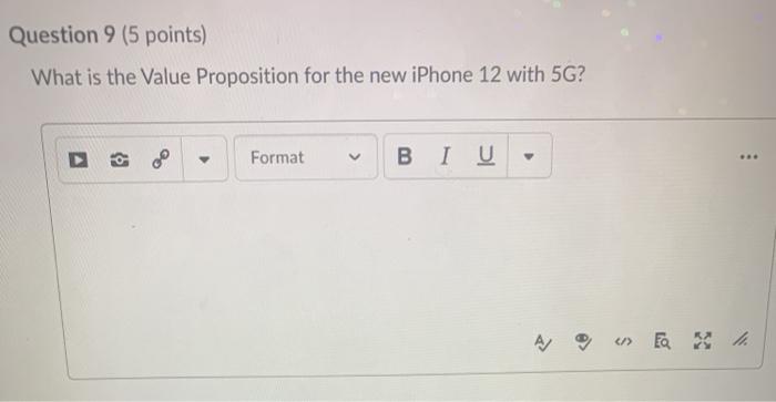 Question 9 (5 points) What is the Value