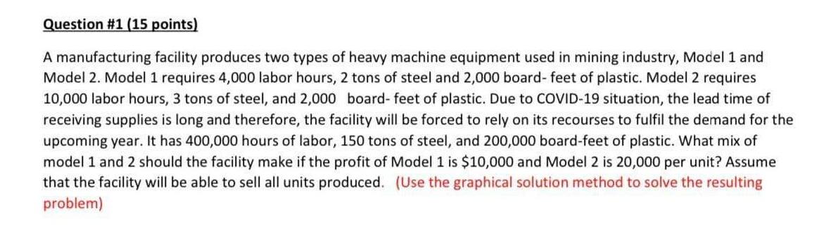 1 please quickly Question #1 (15 points) A