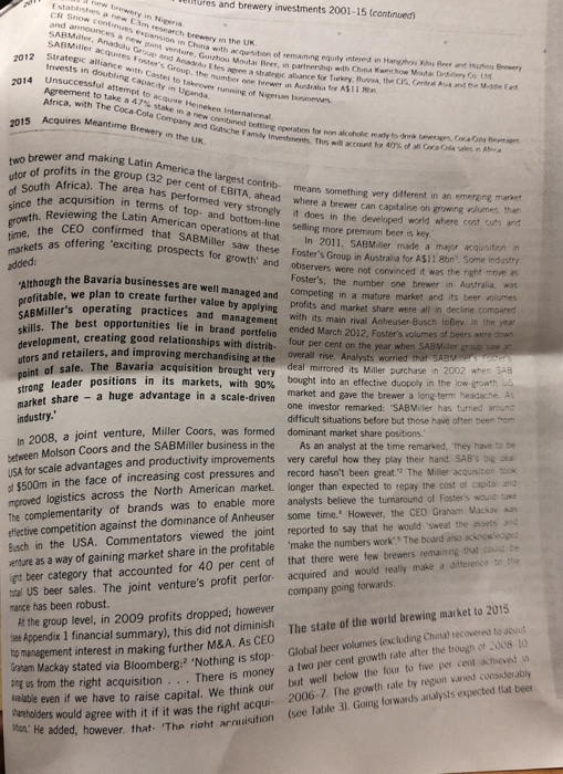 Create an ANSOFF MATRIX case: Megabrew: creating