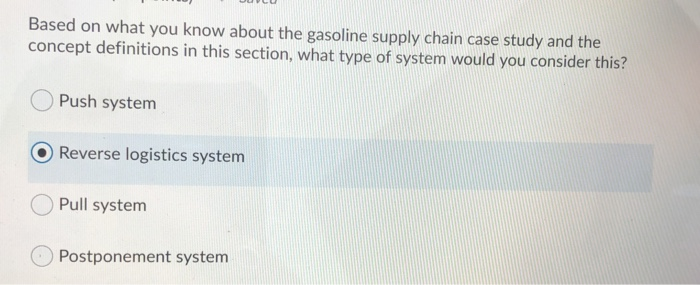 Based on what you know about the gasoline supply