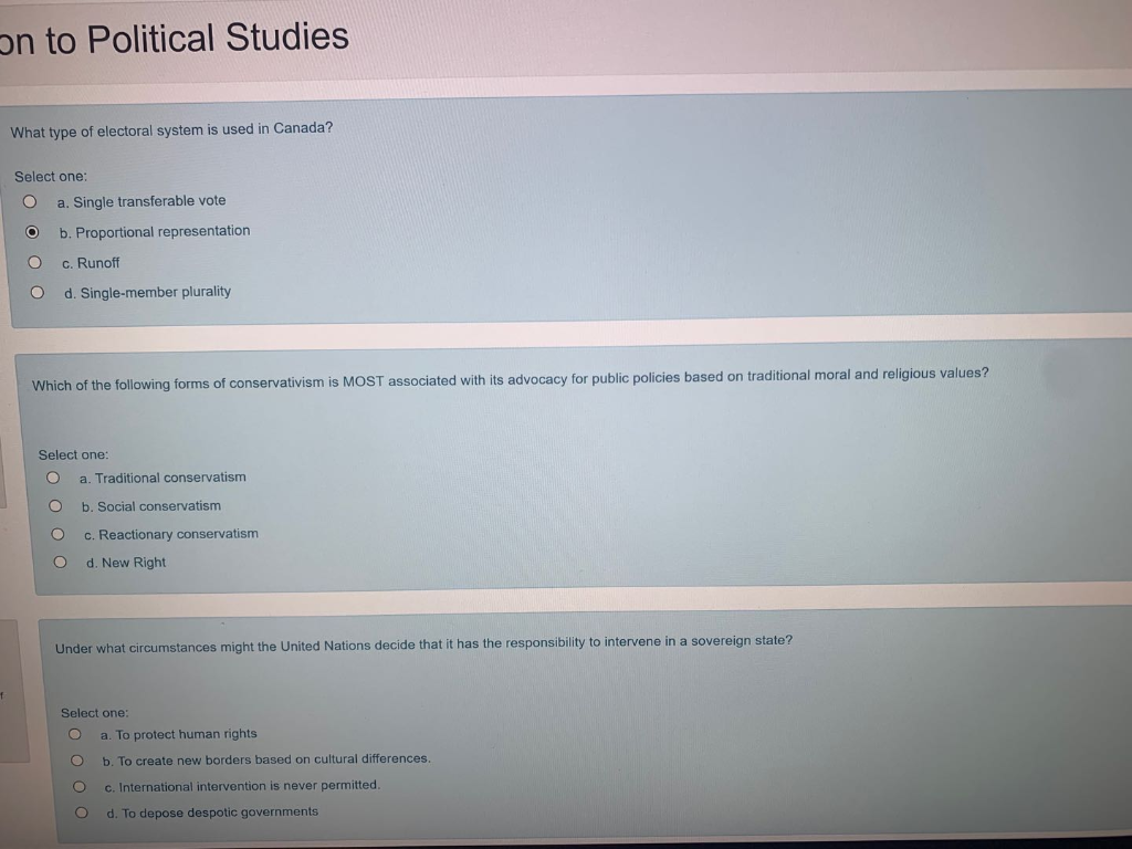 on to Political Studies What type of electoral