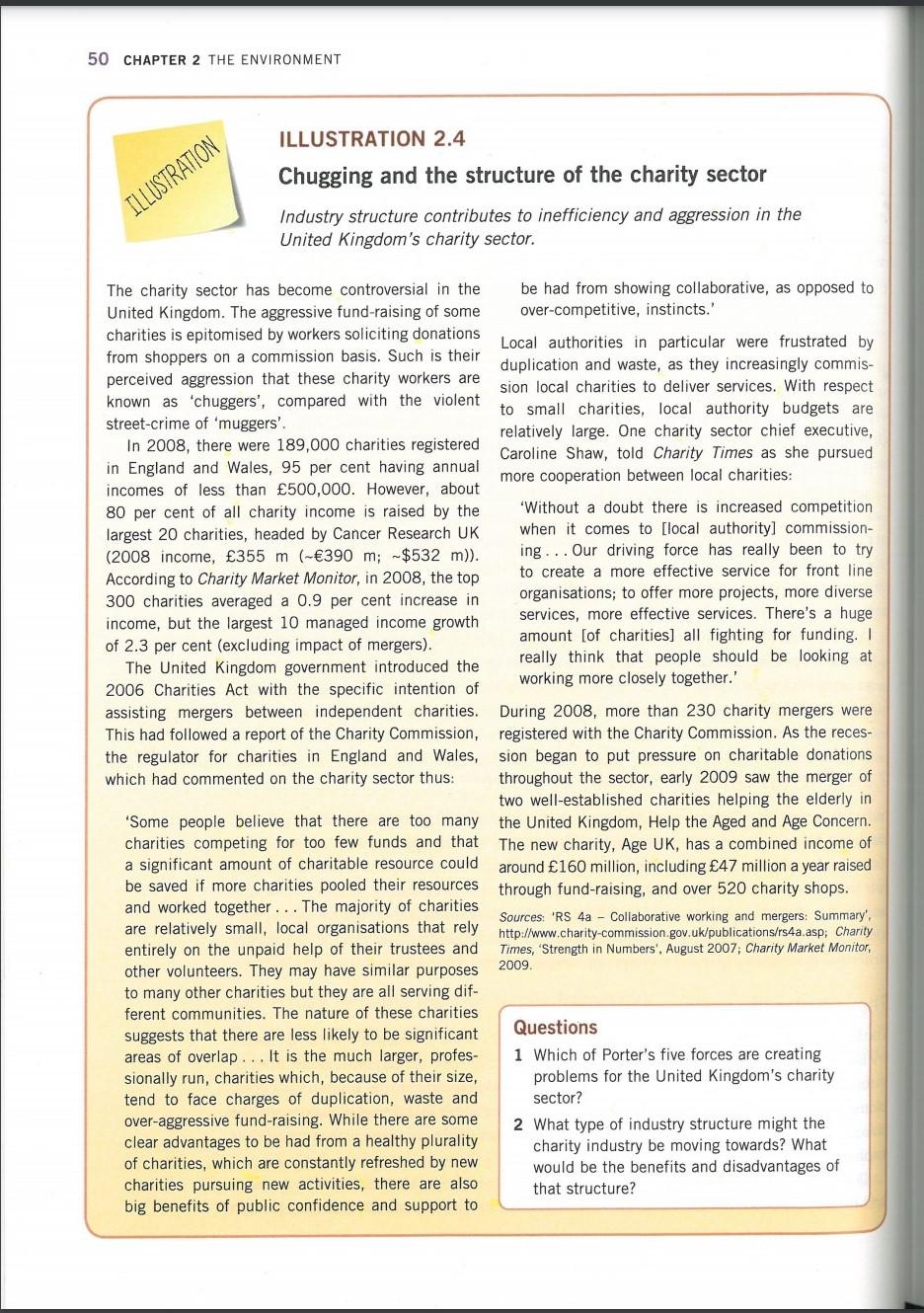 Which of Porters five forces are creating