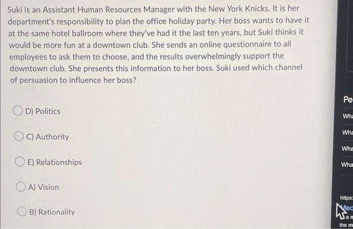 Suki is an Assistant Human Resources Manager with