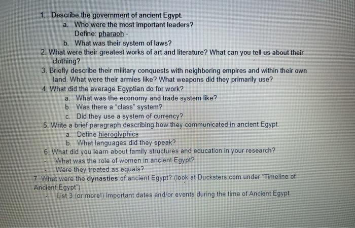 answer 6 and 7 1. Describe the government of