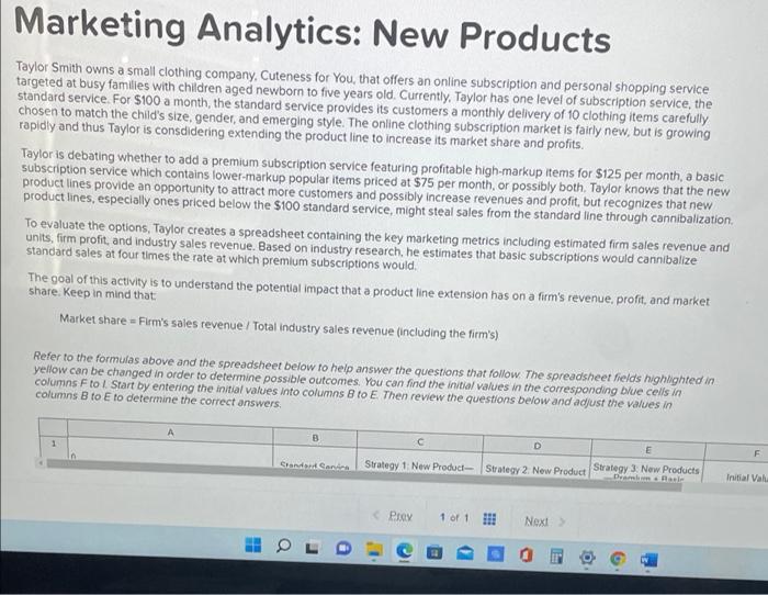 Marketing Analytics: New Products Taylor Smith