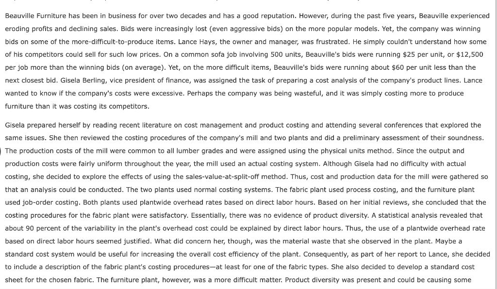 9. Suppose that the fabric plant is set up as a