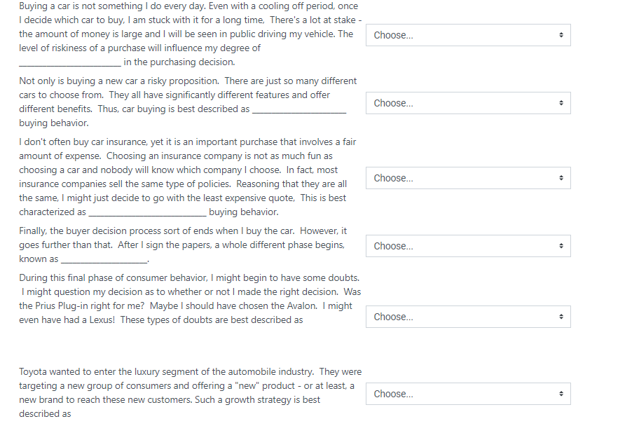 Choose... Choose... Buying a car is not something