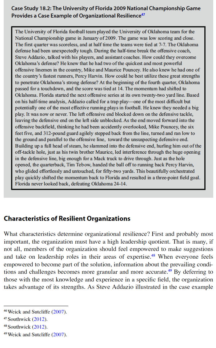 Case Study 18.2: The University of Florida 2009