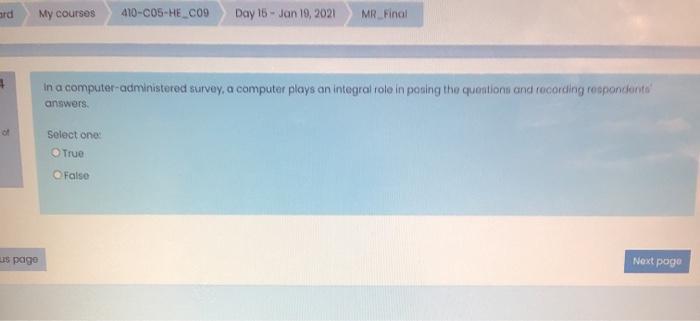 ard My courses 410-C05-HE_C09 Day 15 - Jan 19,