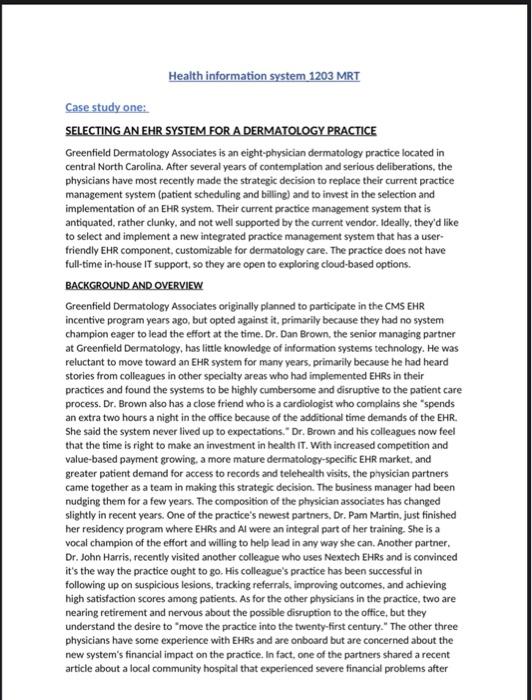 3. Develop a system selection plan for this