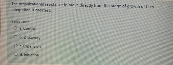 The organizational resistance to move directly